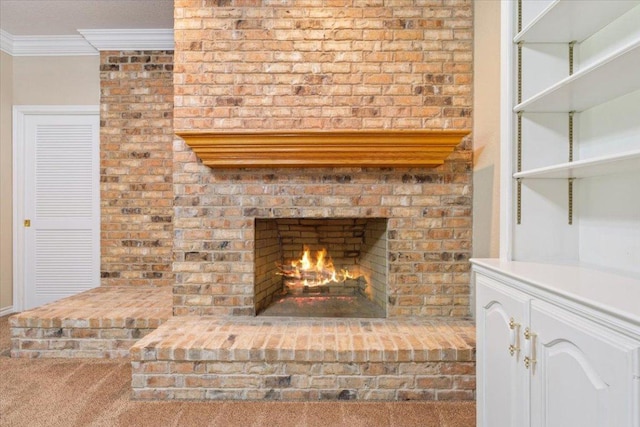 1204 Fairway Cir, Salado, TX 76571 - detailed view of ornamental molding and a fireplace