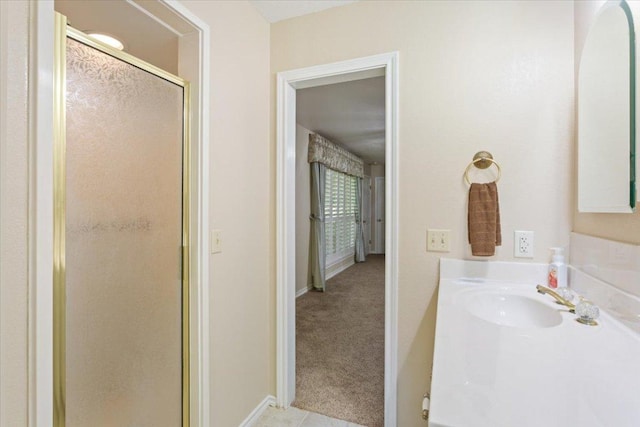 1204 Fairway Cir, Salado, TX 76571 - bathroom with a stall shower and vanity