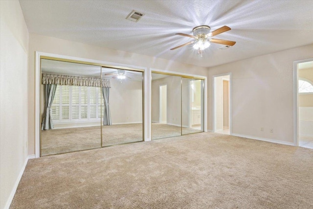 1204 Fairway Cir, Salado, TX 76571 - unfurnished bedroom featuring multiple closets, carpet floors, multiple windows, and ensuite bathroom