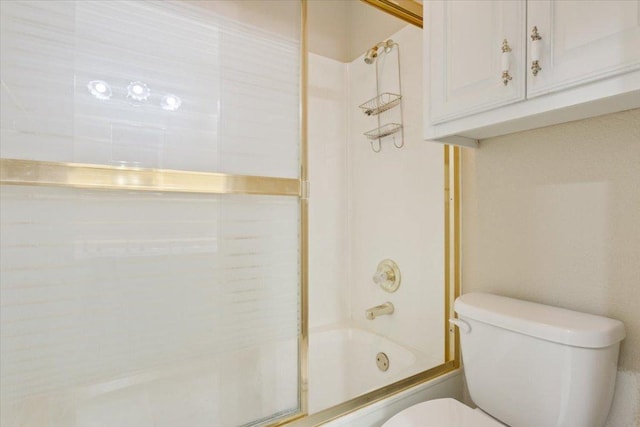 1204 Fairway Cir, Salado, TX 76571 - full bathroom featuring toilet and bath / shower combo with glass door