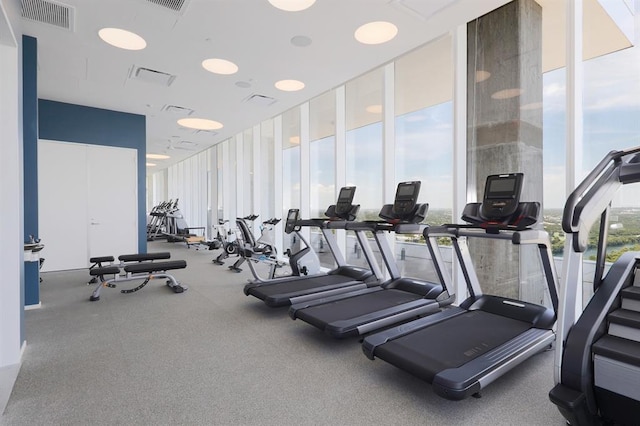 301 W Ave Unit 4103, Austin, TX 78701 - exercise room with floor to ceiling windows