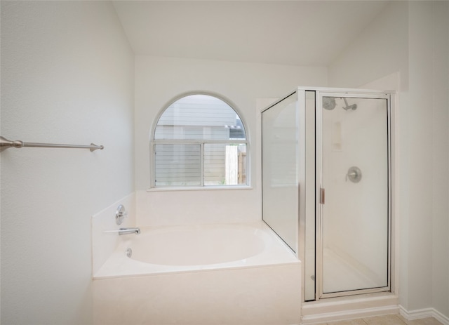 604 Creston St, Hutto, TX 78634 - bathroom featuring a garden tub and a stall shower