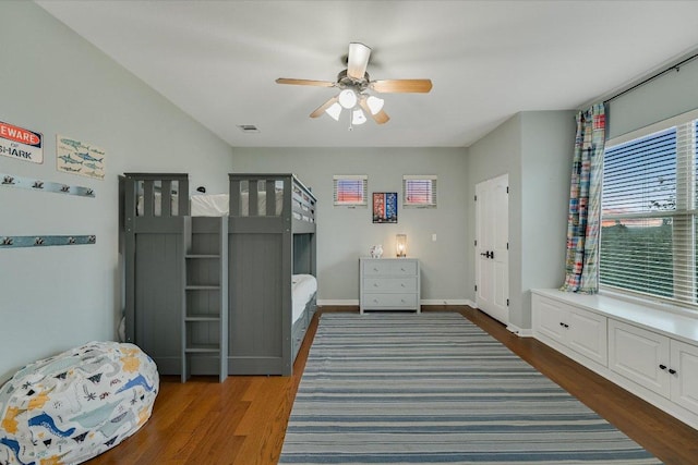 9308 Prince Charles, Austin, TX 78730 - bedroom featuring wood finished floors, ceiling fan, and baseboards