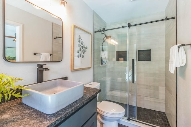 10108 Osprey Ct, Austin, TX 78750 - full bath with a stall shower, vanity, and toilet