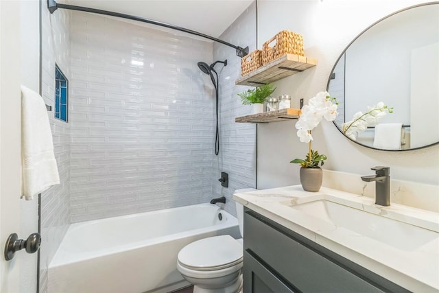 10108 Osprey Ct, Austin, TX 78750 - bathroom featuring vanity, bathing tub / shower combination, and toilet