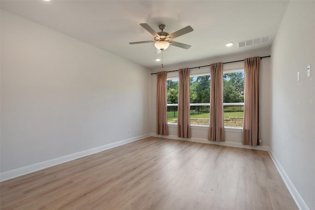 159 Fireside Rd, Austin, TX 78737 - empty room with light wood-style flooring, ceiling fan, and recessed lighting
