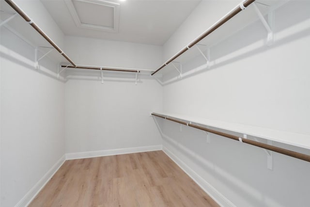 159 Fireside Rd, Austin, TX 78737 - spacious closet featuring light wood-style floors and attic access
