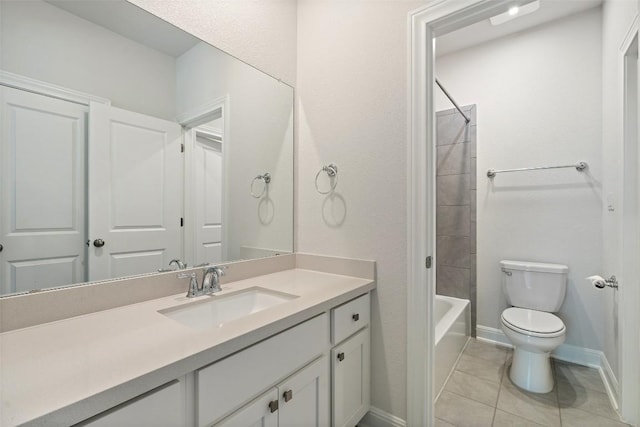159 Fireside Rd, Austin, TX 78737 - full bathroom with vanity, tile patterned flooring, and tub / shower combination
