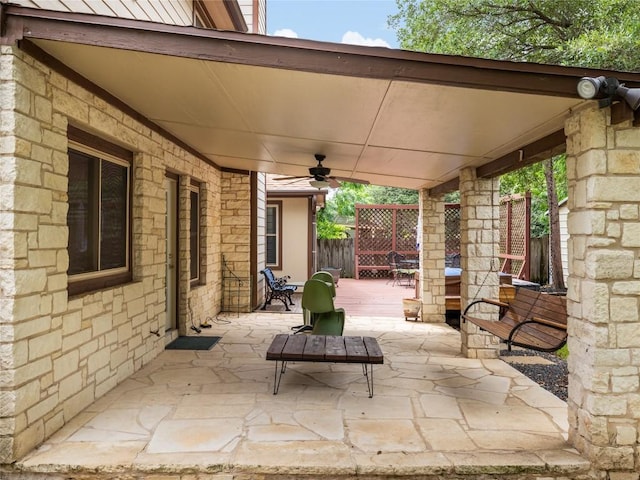12208 Antoinette Pl, Austin, TX 78727 - view of patio / terrace with a ceiling fan