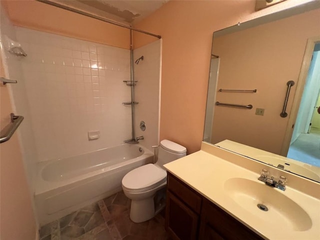 6612 Zequiel Dr, Austin, TX 78744 - bathroom featuring toilet, tub / shower combination, and vanity