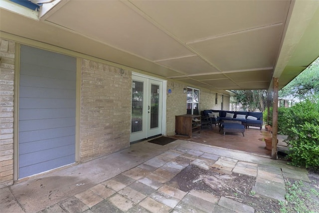 1313 Oakridge Dr, Blanco, TX 78606 - view of patio / terrace with outdoor lounge area and french doors