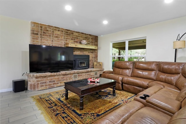 1313 Oakridge Dr, Blanco, TX 78606 - living area with recessed lighting, light wood-style flooring, and baseboards