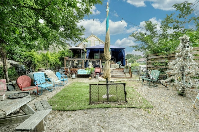 3780 Fm 972, Georgetown, TX 78673 - view of yard featuring a gazebo and a wooden deck