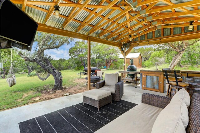 11700 Rim Rock Trl, Austin, TX 78737 - view of patio with an outdoor hangout area and grilling area