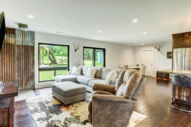 11700 Rim Rock Trl, Austin, TX 78737 - living room featuring recessed lighting and wood-type flooring