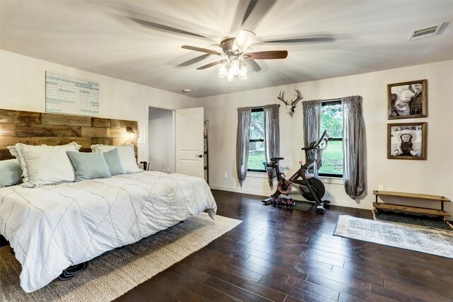 11700 Rim Rock Trl, Austin, TX 78737 - bedroom with wood finished floors and ceiling fan