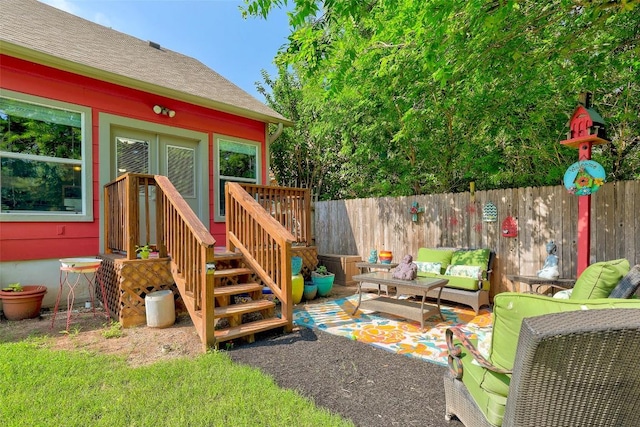 1003 E 3rd St, Georgetown, TX 78626 - view of patio / terrace with outdoor lounge area
