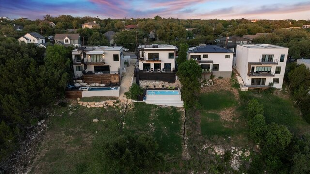 14417 Cochise Trl, Austin, TX 78734 - aerial view at dusk of a residential view