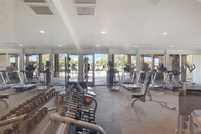 216 Walkup Ln, Leander, TX 78641 - workout area with plenty of natural light and recessed lighting