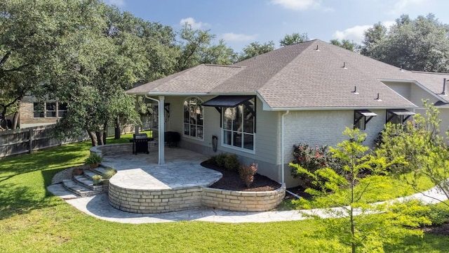 1008 Twin Terrace Ct, Round Rock, TX 78665 - rear view of property with a patio and roof with shingles
