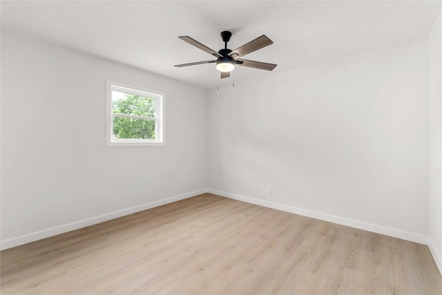 913 Spring Tree St, Round Rock, TX 78681 - spare room featuring baseboards, light wood-style flooring, and ceiling fan