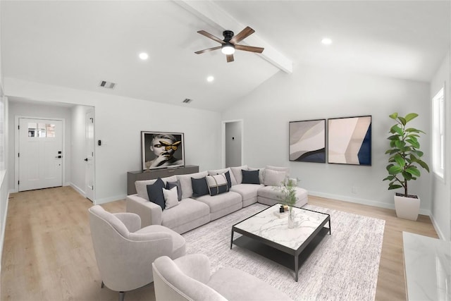 913 Spring Tree St, Round Rock, TX 78681 - living room with light wood-style floors, a ceiling fan, healthy amount of natural light, baseboards, and recessed lighting