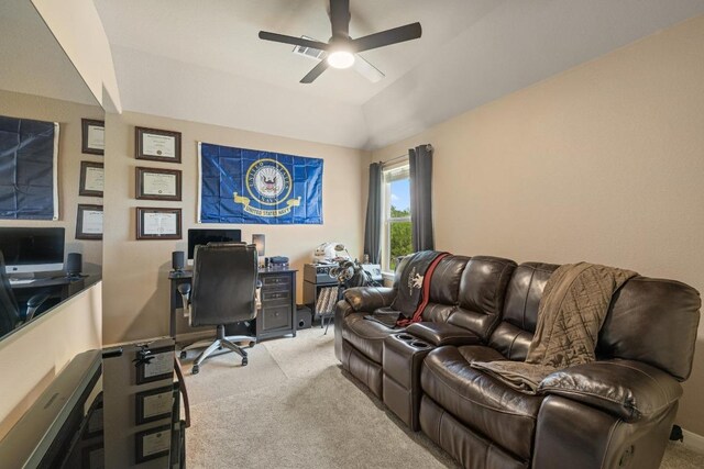 2644 Salorn Way, Round Rock, TX 78681 - carpeted office featuring a ceiling fan