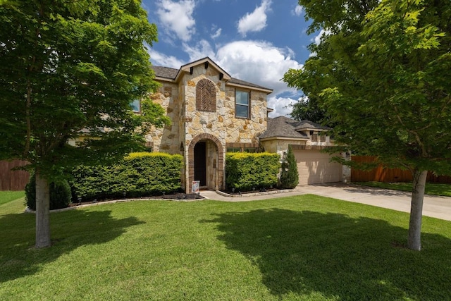 2644 Salorn Way, Round Rock, TX 78681 - view of front of home featuring stone siding and driveway