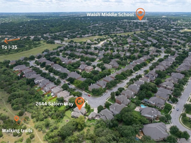 2644 Salorn Way, Round Rock, TX 78681 - aerial perspective of suburban area