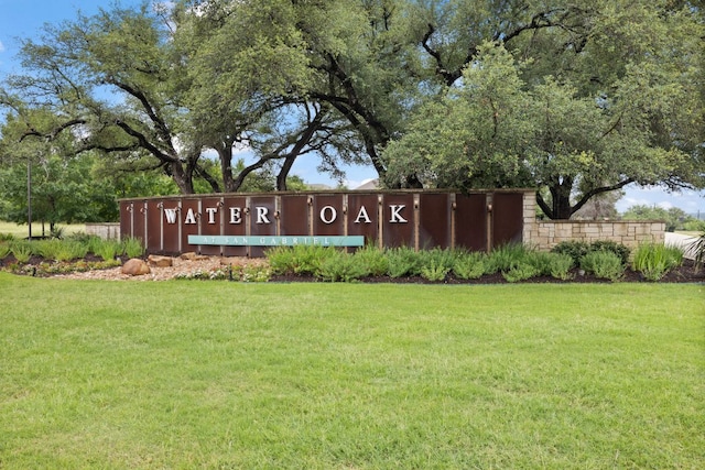 1116 Highwater Dr, Georgetown, TX 78628 - community / neighborhood sign featuring a lawn