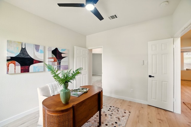 3000 Warwick Way, Austin, TX 78748 - office area with light wood-type flooring and ceiling fan