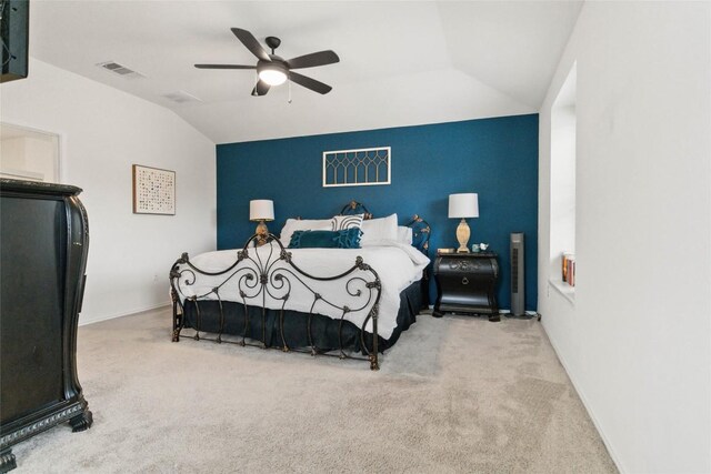 9003 Acorn Cup Dr Unit 34, Austin, TX 78748 - carpeted bedroom featuring vaulted ceiling and ceiling fan