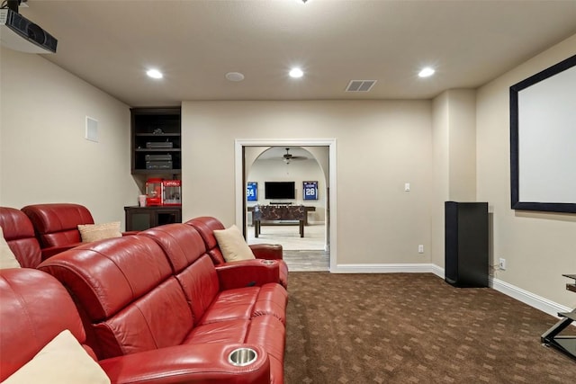 303 Bella Montagna Cir, Austin, TX 78734 - home theater with recessed lighting and carpet