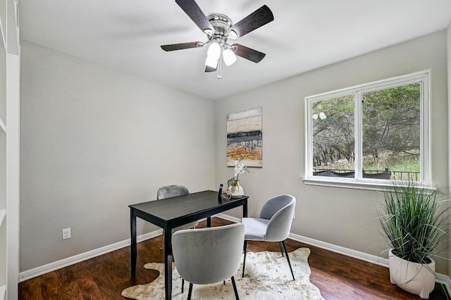 21003 Dodge Trl, Lago Vista, TX 78645 - office space featuring wood finished floors and ceiling fan