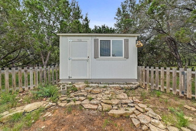 21003 Dodge Trl, Lago Vista, TX 78645 - view of shed with a fenced backyard