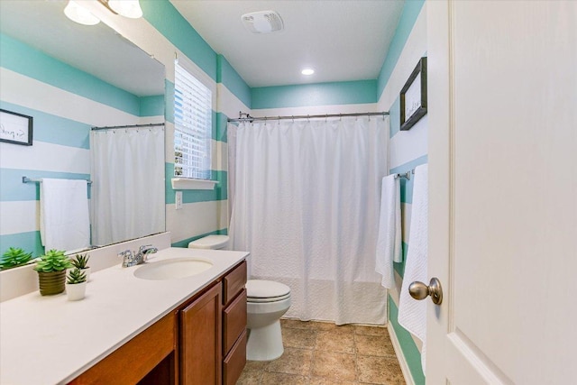 257 Culebra Dr, Georgetown, TX 78626 - bathroom with toilet, vanity, and shower / bath combo