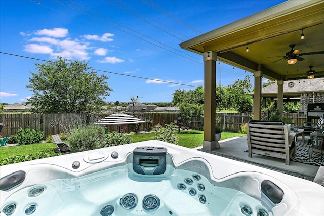 257 Culebra Dr, Georgetown, TX 78626 - view of patio / terrace with ceiling fan