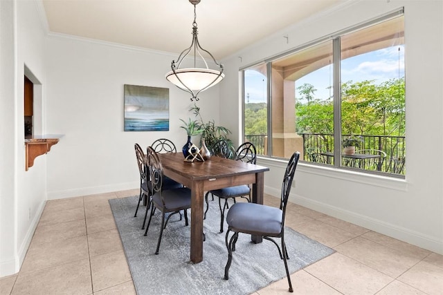8546 Adirondack Trl Unit 14, Austin, TX 78759 - dining area with light tile patterned floors and crown molding