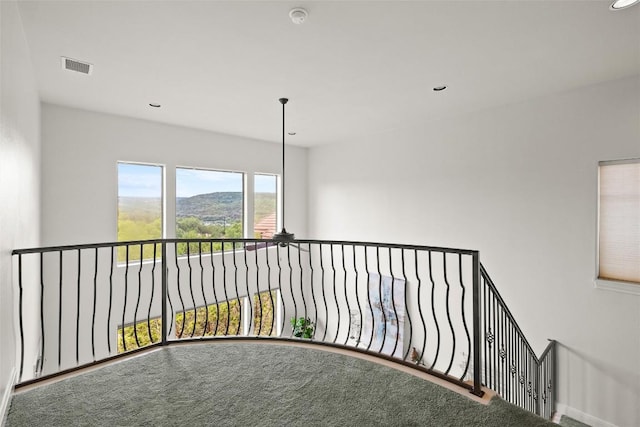 8546 Adirondack Trl Unit 14, Austin, TX 78759 - hallway featuring carpet flooring, recessed lighting, and a mountain view