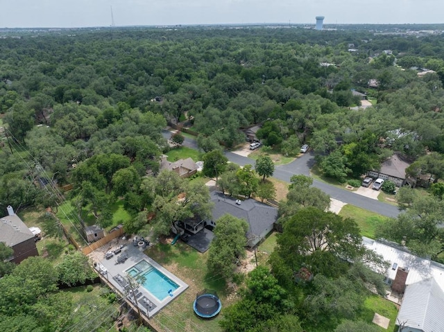 13201 Stillforest St, Austin, TX 78729 - bird's eye view of a heavily wooded area and a pool area