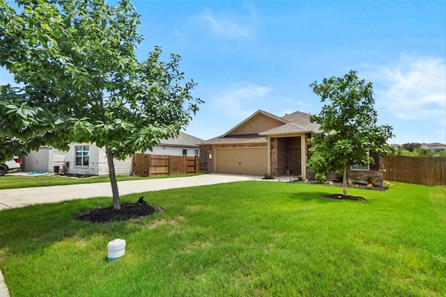 320 Bright Star Ln, Georgetown, TX 78628 - view of property hidden behind natural elements featuring a garage, driveway, and brick siding