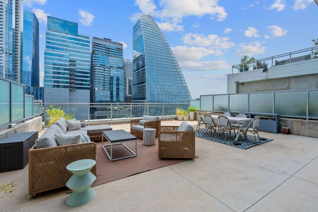 222 W Ave Unit 1001, Austin, TX 78701 - view of patio / terrace featuring outdoor lounge area and a city view