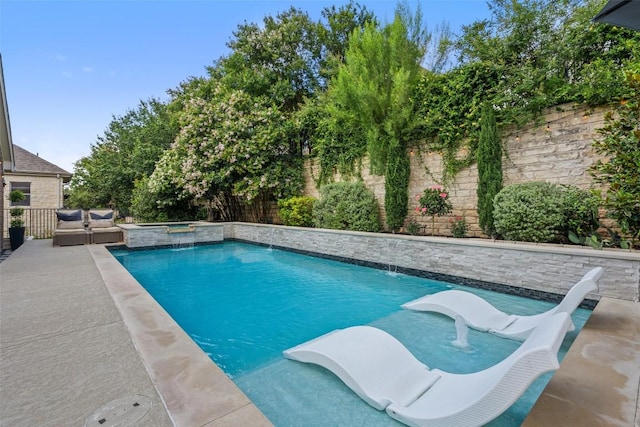 112 Sebastians Run, Austin, TX 78738 - view of pool with a fenced backyard, a patio, and a pool with connected hot tub