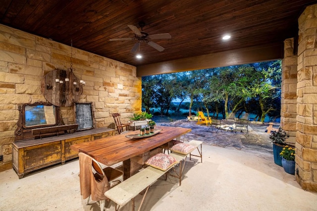 1606 Bordeaux Blanc, New Braunfels, TX 78132 - view of patio / terrace with outdoor dining space and ceiling fan