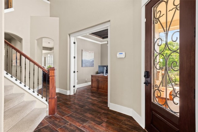 121 White Wash, Dripping Springs, TX 78620 - foyer entrance featuring baseboards and stairway
