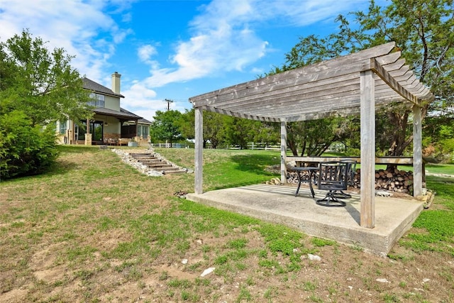 121 White Wash, Dripping Springs, TX 78620 - view of green lawn featuring a pergola and a patio