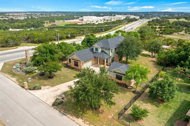 121 White Wash, Dripping Springs, TX 78620 - aerial view of property and surrounding area featuring a tree filled landscape