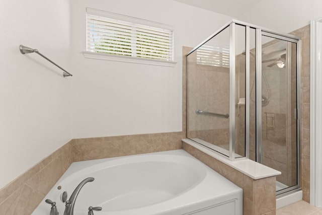 2600 Lost Mine Trl, Leander, TX 78641 - full bathroom featuring a garden tub and a shower stall