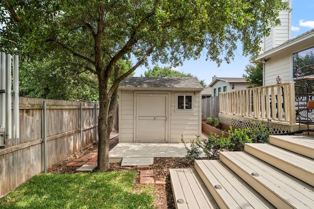 2600 Lost Mine Trl, Leander, TX 78641 - view of shed with a fenced backyard