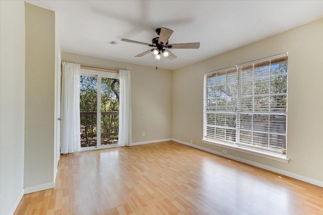 3304 Clawson Rd, Austin, TX 78704 - unfurnished room with ceiling fan, light wood-type flooring, and baseboards